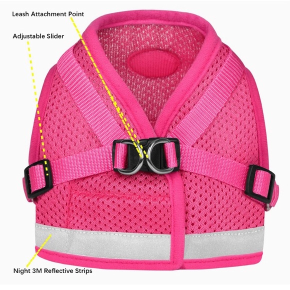 Kitten Harness w/ Leash Set, Escape Proof, Adjustable Reflective Soft Mesh Vest - Picture 2 of 6